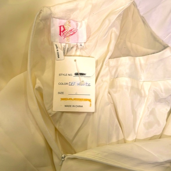 Vintage halter winter white formal gown w iridescent beading by Precious Formals - Picture 3 of 7